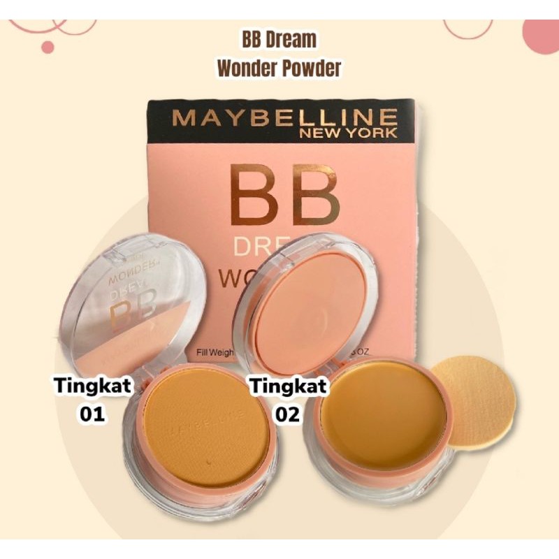 BB PINK / BEDAK MAYBELLINE 2IN1 BB DREAM WONDER  POWDER FOUNDATION