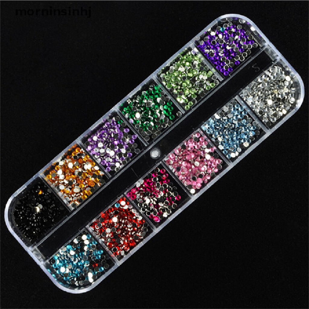 Mornin 12 Warna Glitter Akrilik 2mm Untuk Dekorasi Nail Art Uv Gel