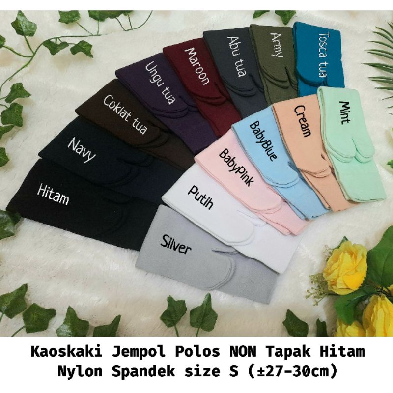 Kaoskaki jempol Pendek Polos Warna pastel gelap Pendek size S