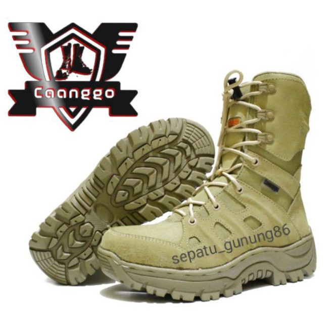 Sepatu pdl tactical boots kulit asli safety ujung besi original CAANGGO MILITERY