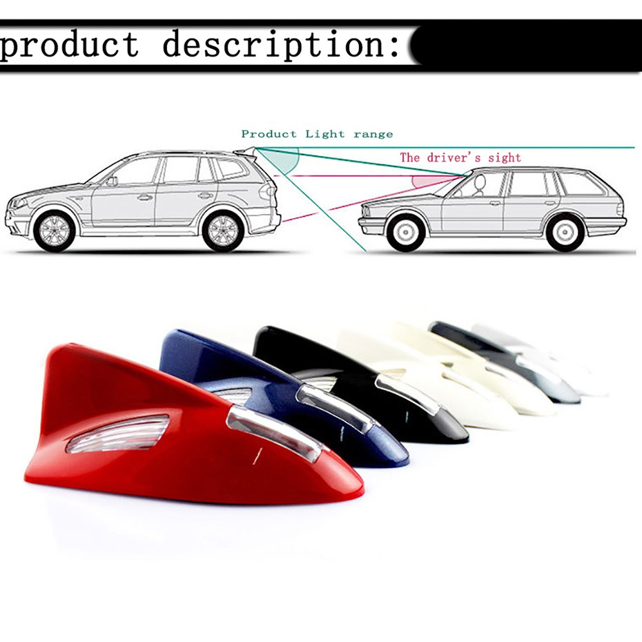 Lampu Strobo LED Bentuk Sirip Hiu Anti Tabrakan Untuk Dekorasi Mobil