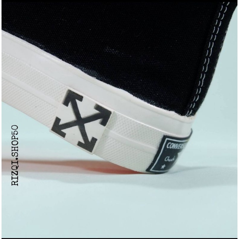 Sepatu Sneakers pria/wanita original 70s high BLACK CREAM X Off White-3