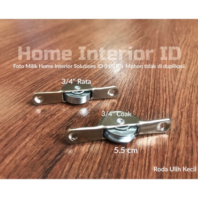 Roda Ulih 3/4 inch Coak atau Rata - Roda Laher - Roda Etalase