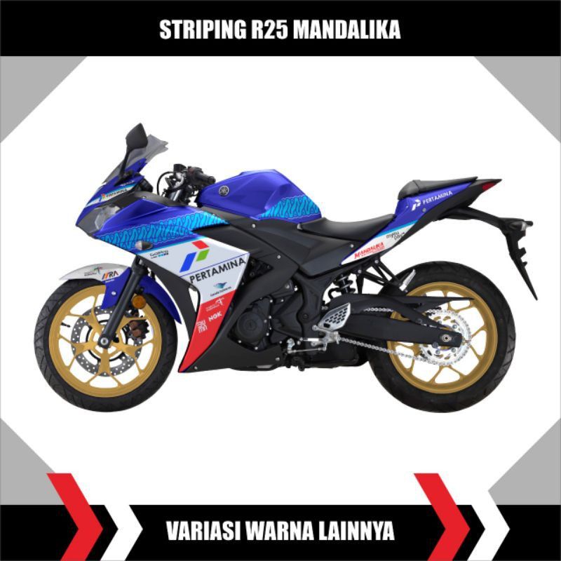 Decal Striping Yamaha Yzf R25 V1 Stiker Variasi Motif Mandalika