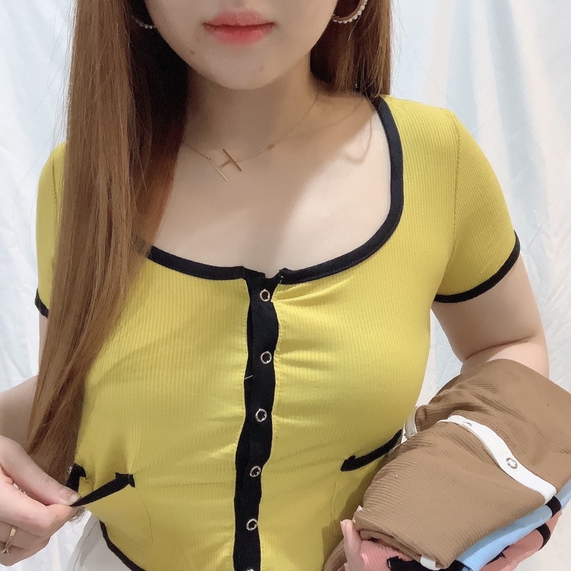 Jennie SquareNeck Top | Rib Korean Fashion Atasan Wanita | Maimon Grosir