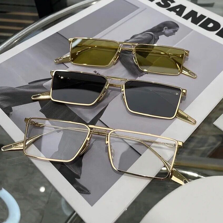 2021 Fashionable retro metal small frame square men and women trend Korean sunglasses