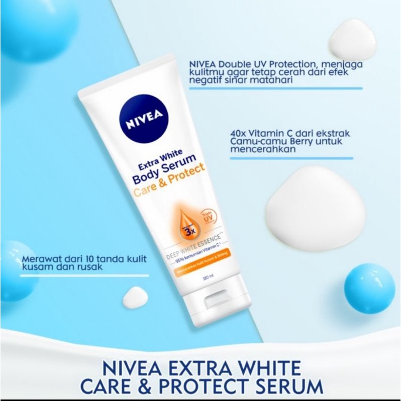 NIVEA Body Serum Extra White Care &amp; Protect 180 MLExp. date panjang