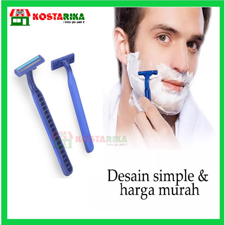 Alat Cukur  2 Silet Biru Kumis Jenggot Murah