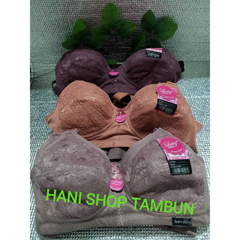 Bh / Bra Jumbo Lutty Brukat Kait 3 Tanpa Kawat