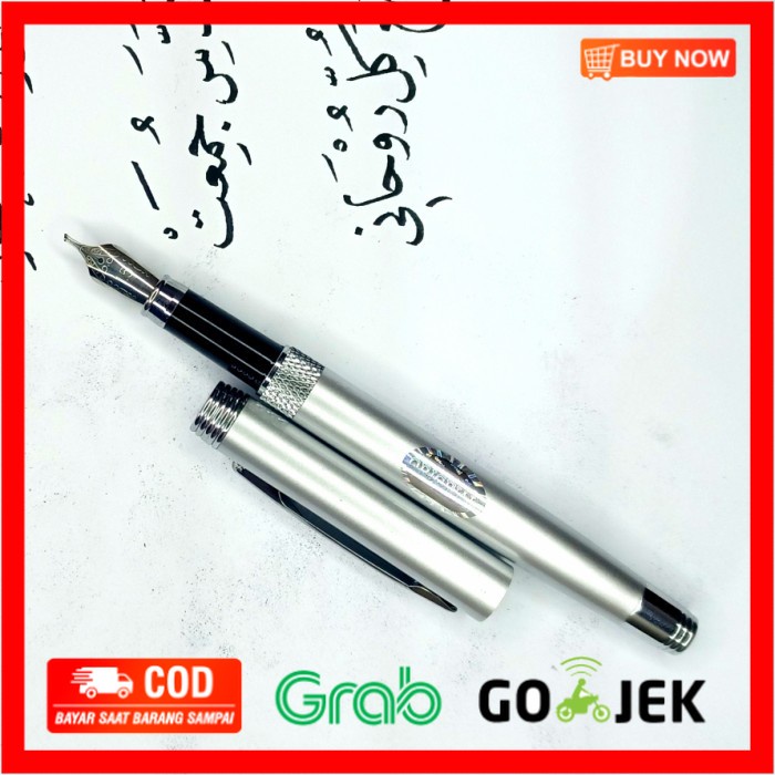 

(BISA COD) calligraphy pen / fountainpen / FP / pena / kalam khat / iridium pen - Silver