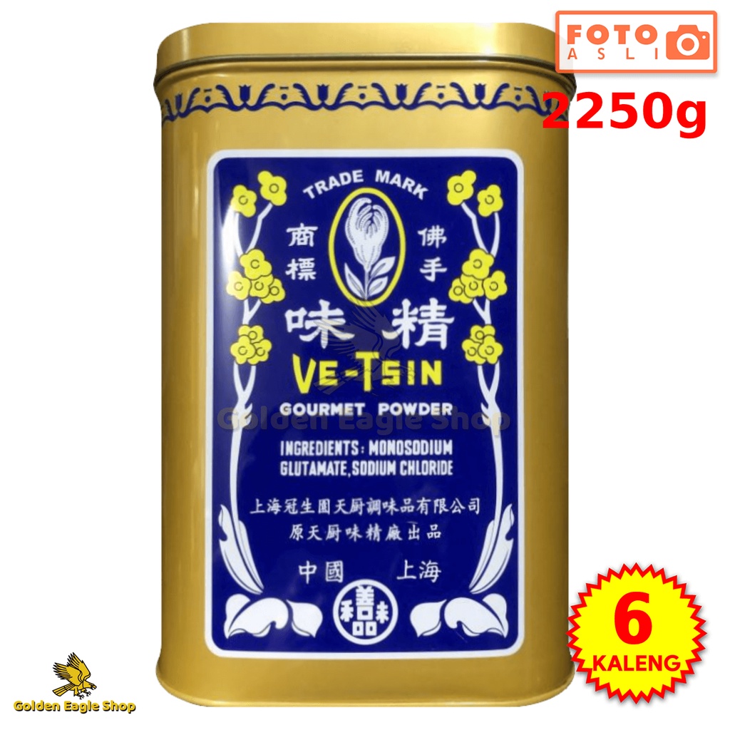 

[Isi 6 KALENG] Ve-Tsin Vetsin Trade Mark Gourment Powder (6 Kaleng x 2250gr) 2250gr
