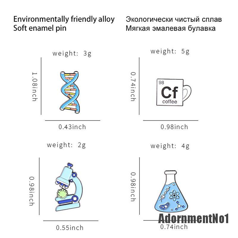 (Adornmentno1) Bros Pin Enamel Bentuk Mikroskop Kimia Molekul Dna