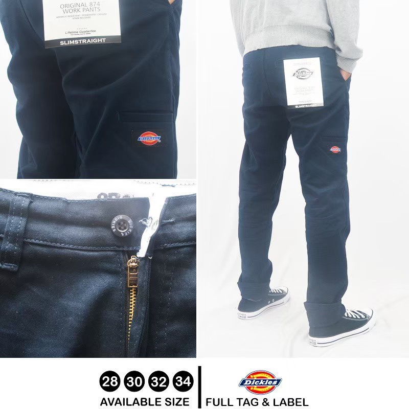 CELANA CHINO PANJANG DICKIES POCKET 873 ANKLE &amp; LONG PANTS - CELANA CHINO HITAM ABU HIJAU KREAM MOCA