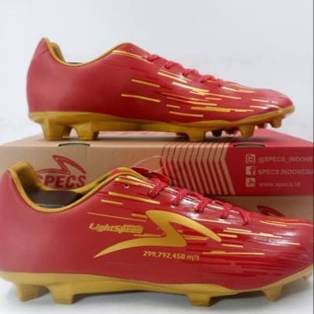 sepatu bola SPECS ACC LIGHT SPEED REBORN FG maroon red/met.gold