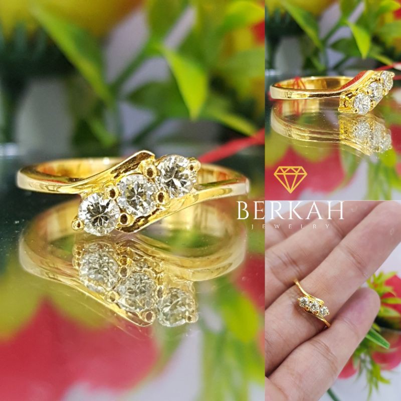 Cincin wanita emas berlian banjar asli natural diamond