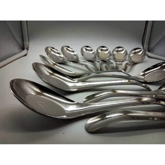 Sendok bebek Stainless per 6pcs Tebal 1MM Soup / bubur / Kuah 17CM