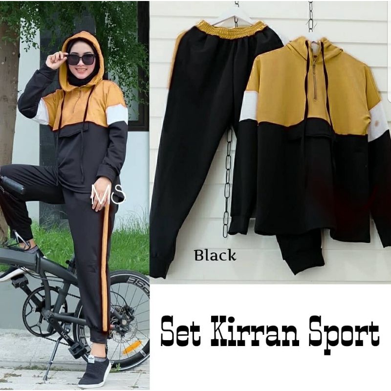 Set Kirran Sport Jumbo / Setelan wanita oversize fit to XXL XXXL/ set training olahraga wanita Korean style