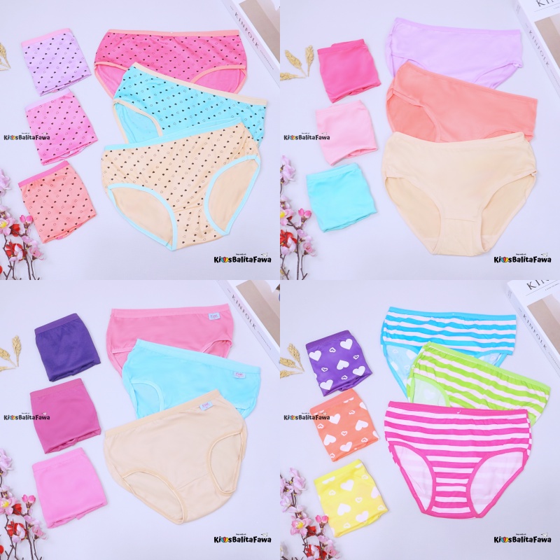 (ISI 6-12 PC) Celana Dalam uk Anak Perempuan Tanggung / Remaja Pakaian Dalam Underwear Kids Import