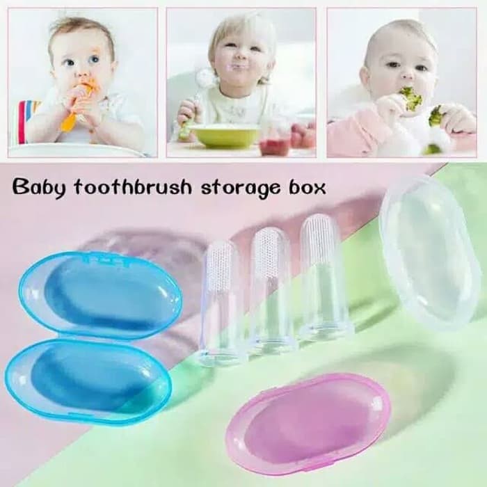 Sikat gigi Bayi Finger Tooth Brush Pembersih mulut Silikon Jari Baby Newborn Lidah Gusi Silicone Food Grade Lembut