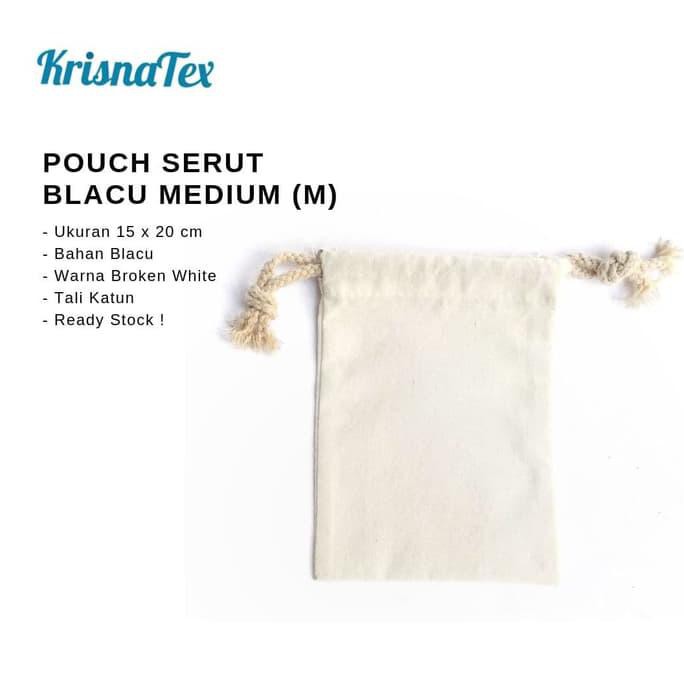 Promo  Pouch Serut Blacu Medium ( Kantung String Bag) Totebag Aesthetic
