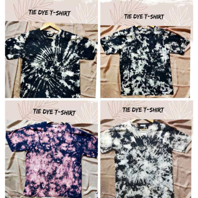  KAOS  TIE  DYE  HITAM  KAOS  POLOS KEKINIAN ADA 4 SIZE 