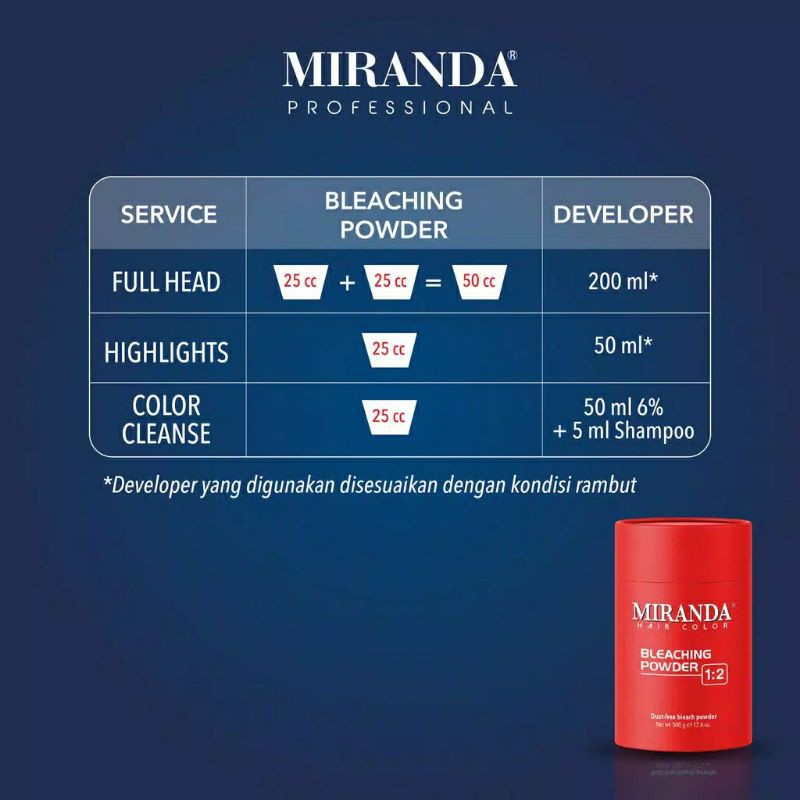 MIRANDA PROFESSIONAL Bleaching Powder 500 G