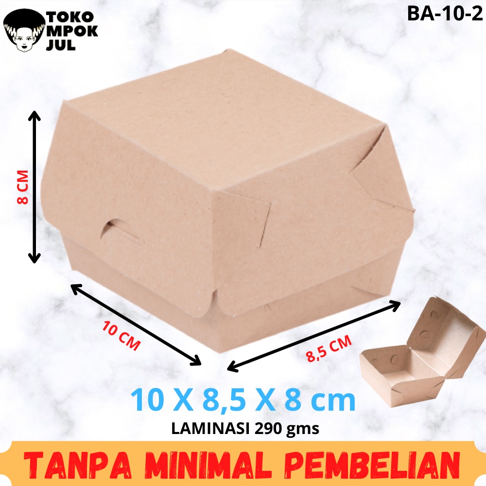

TANPA MINIMUM - Kotak Dus Burger Snack Kardus Box Burger Kentang Nugget Donat 10x8,5x8 cm Laminasi