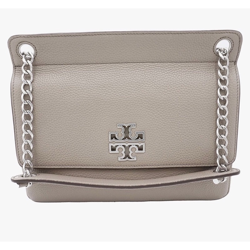 Tory Burch TB 67295 French Grey/Silver Hardware Britten Flap Women's Shoulder Bag
