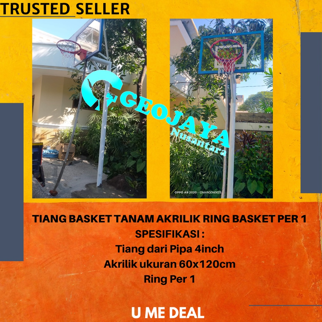 TIANG BASKET TANAM PAPAN BASKET AKRILIK RING BASKET PER 1 MURAH