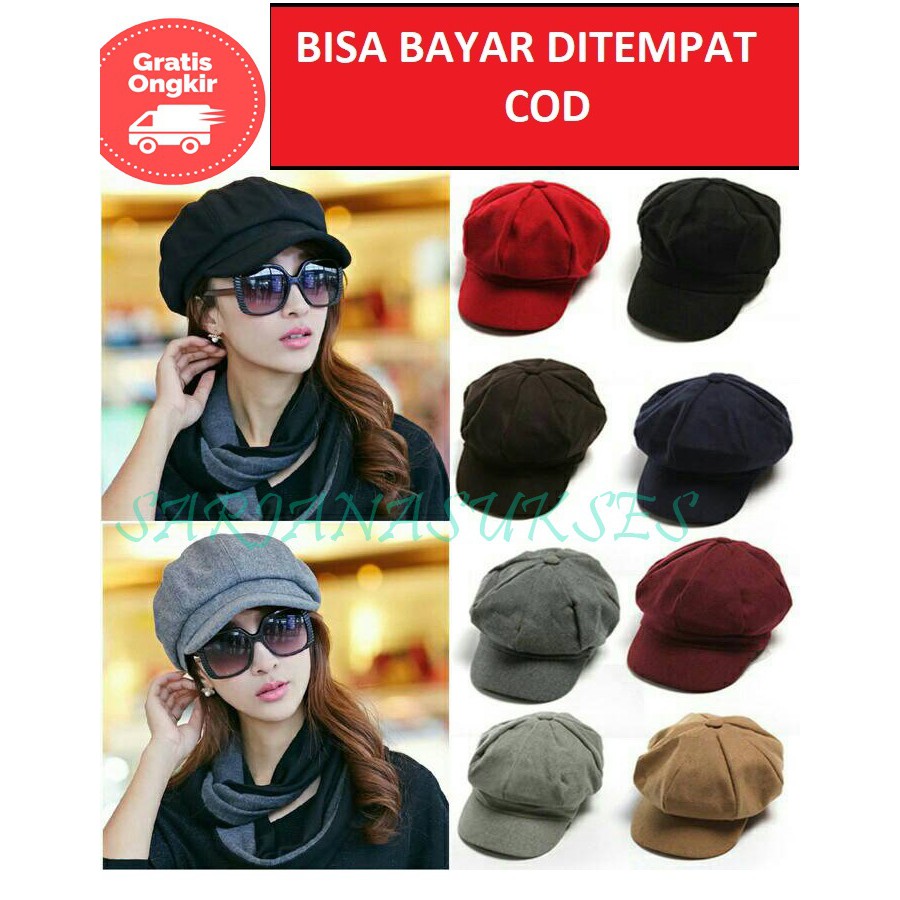 TOPI PET NEWSBOY/NOBEL POLOS PRIA WANITA MURAH
