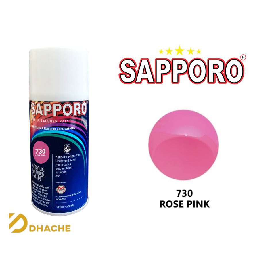 Cat Semprot Sapporo 730 Rose Pink 300 ml / Sapporo Spray / Sapporo Merah Muda 730