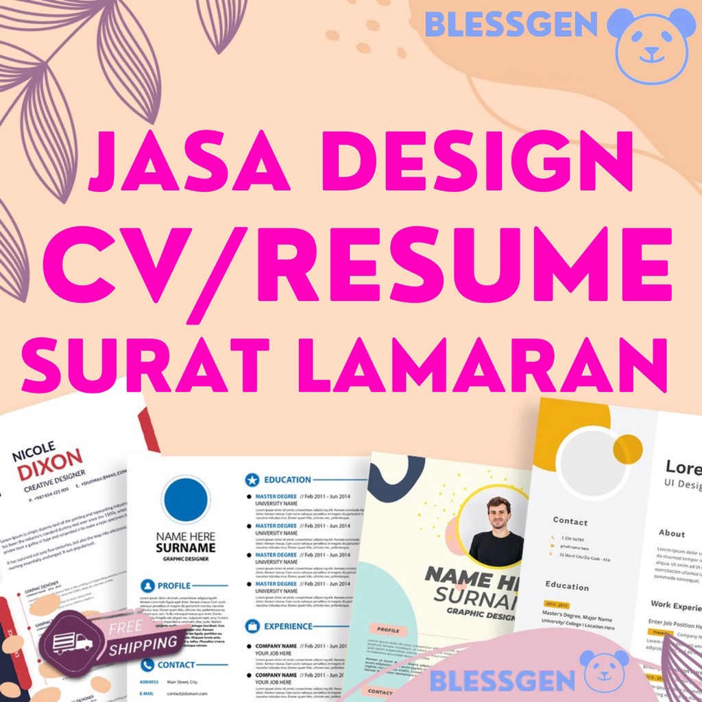 JASA PEMBUATAN DESAIN CV, SURAT LAMARAN KERJA, RESUME, DAFTAR RIWAYAT HIDUP, CURRICULUM VITAE
