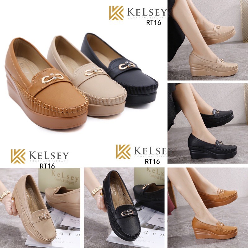 (GRATIS ALAS KAKI) RESTOCK!!  NICOLE SEPATU WEDGES 6,5cm WANITA KELSEY RT16 WEDGES SEPATU KERJA IMPORT.