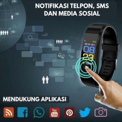 Jam Tangan Smartwatch IP67 Smartband Sport Pengukur Tekanan Darah - Simple Style