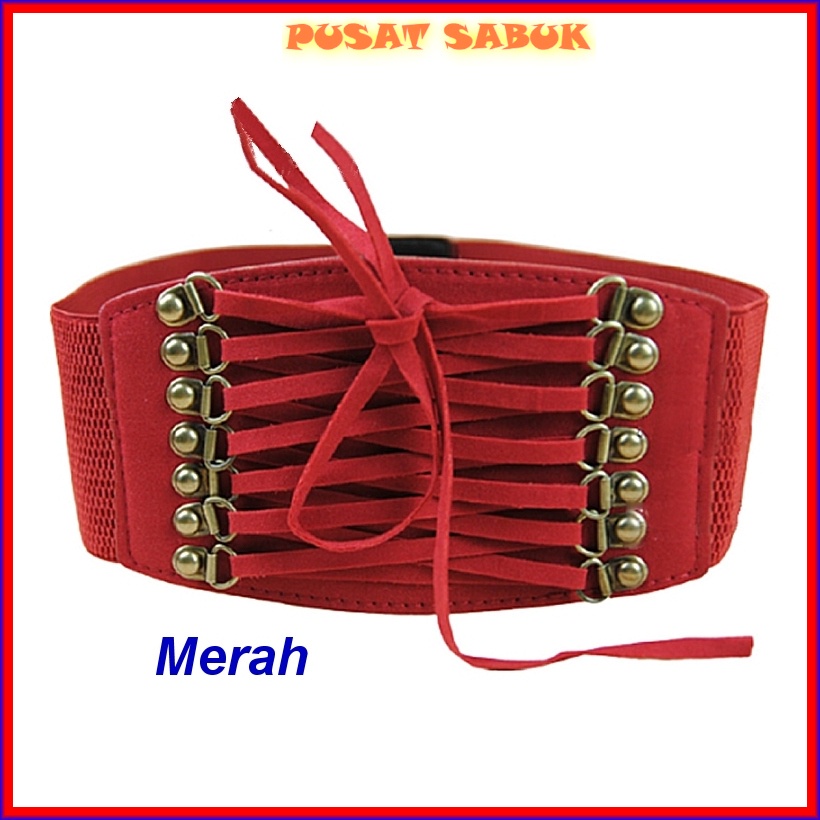 Belt Ikat Pinggang Gesper Lebar Wanita Sabuk Cewek Korea Obi Fashion Gasper Grosir Murah Jumbo besar Hitam Karet Elastis Kekinian Cantik kulit Women Praktis Modis Mewah Pingang gemuk langsing