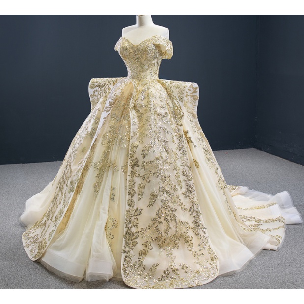 gown off shoulder formal gown party women evening gold dress.
