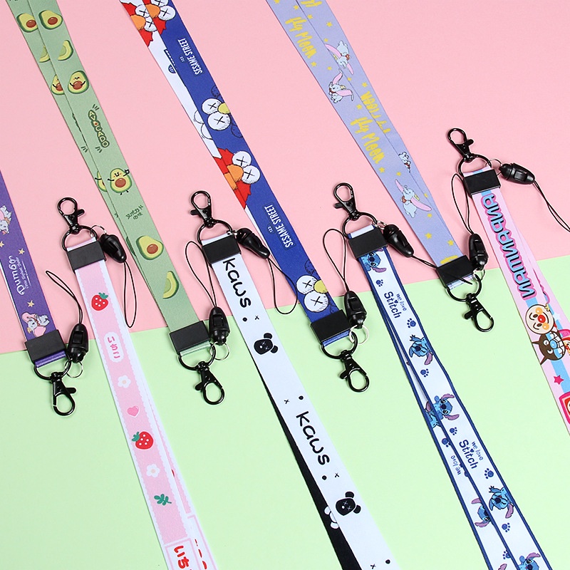 Thermal transfer lanyard kartun leher tali anti hilang lencana nama: ID card tali gantung yang dapat