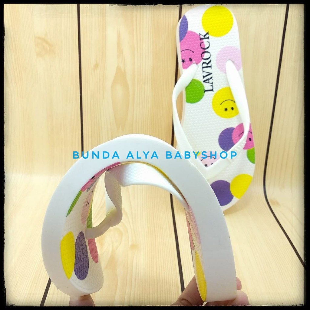 Sendal Jepit Wanita IMPORT Karet PUTIH Size 36 - 40  - Sandal Jepit Cewek Anti Licin SMILE Empuk NYaman Di Kaki