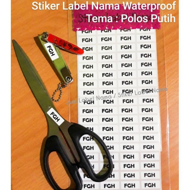 POLOS PUTIH ~ STIKER LABEL NAMA WATERPROOF / LABEL NAMA TAHAN AIR / STIKER NAMA / STIKER WATERPROOF