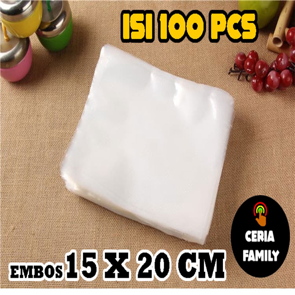 PLASTIK SEALER EMBOS VACUUM  PLASTIC BAG CUT OFF SIZE: 12X20 CM 100 LBR