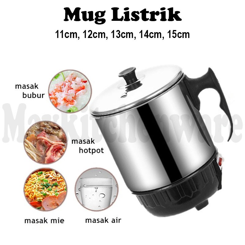 Teko Listrik Pemanas Air Stainless Steel Low Watt Mug Elektrik Gelas Electric Kettle Heating Cup