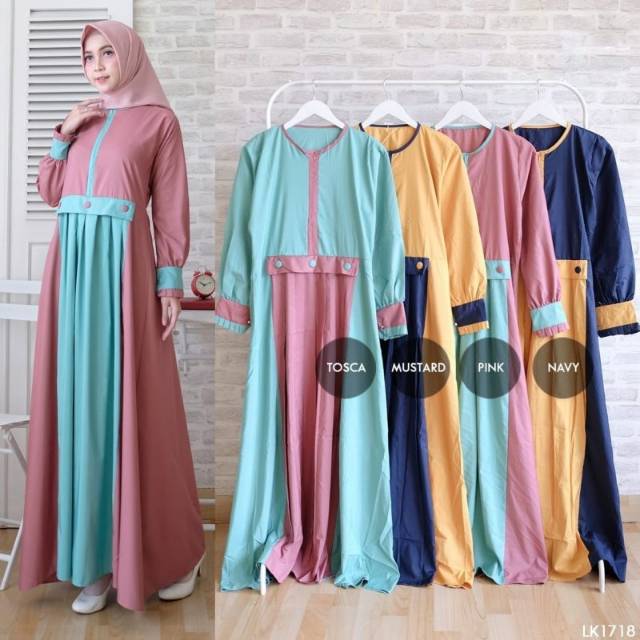 GAMIS CANTIK PLEATED SIMA FIT TO L GAMIS WANITA MUSLIM TERBARU REALPICT