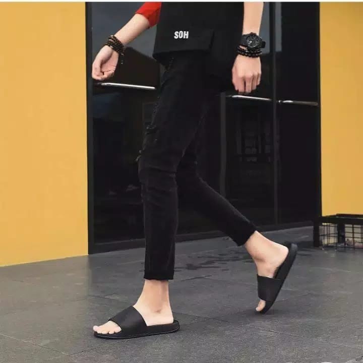 sandal pria dan wanita sandal karet sandal slop sandal polosan sandal simple