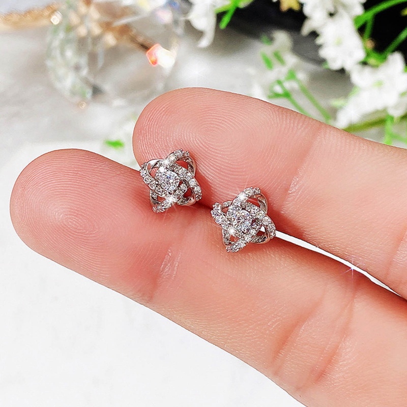 Anting Tusuk Gantung Hias Cubic Zirconia Untuk Pengantin Wanita