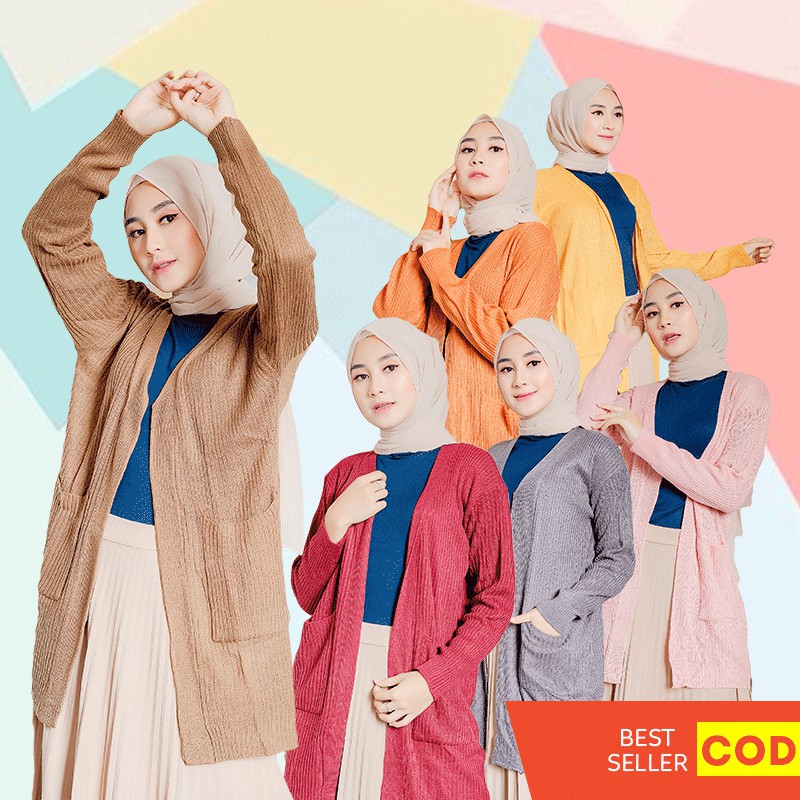 Cardigan Panjang Rajut Oversize Wanita Belle Tebal Long Cardi Premium Not GFS