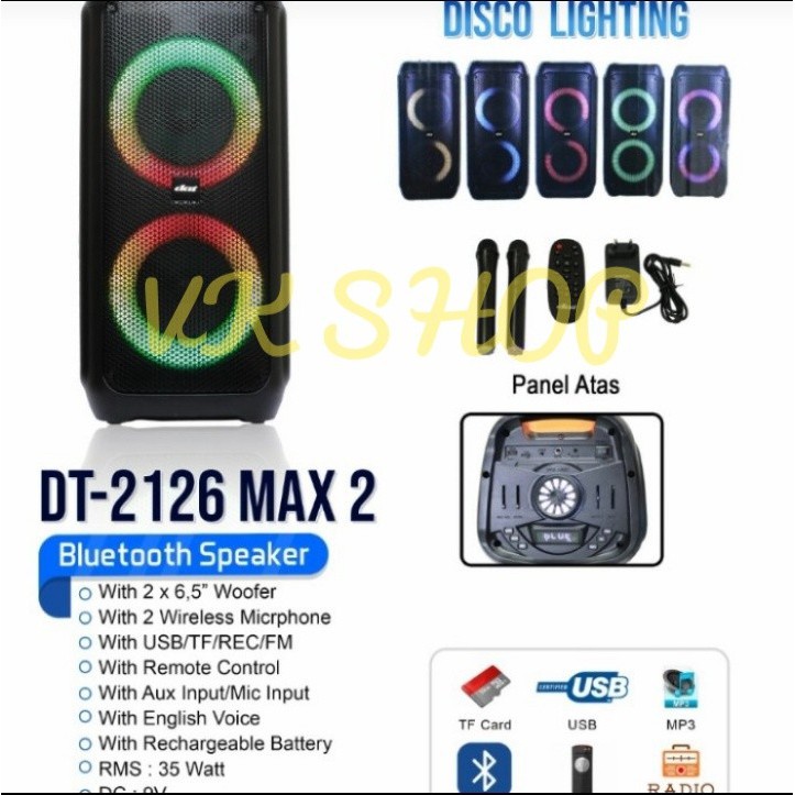 SPEAKER PORTABLE MEETING DAT DT 2126 MAX 2 6,5INC X2 DOUBLE