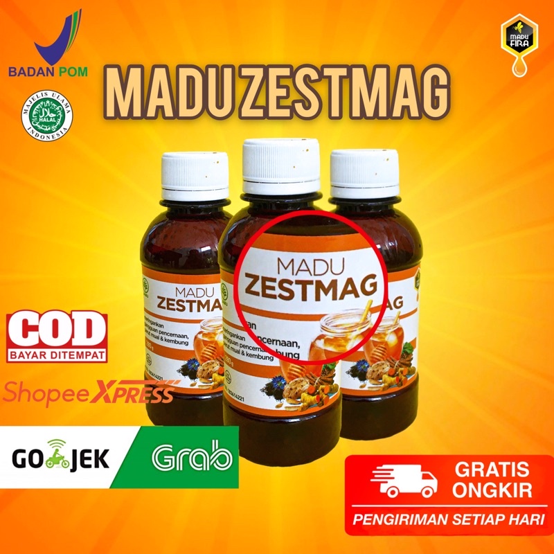[BISA GOJEK] MADU ZESTMAG 3 BOTOL PAKET GOLD ORIGINAL - OBAT MAAG DAN ASAM LAMBUNG GERD GASTRITIS PR