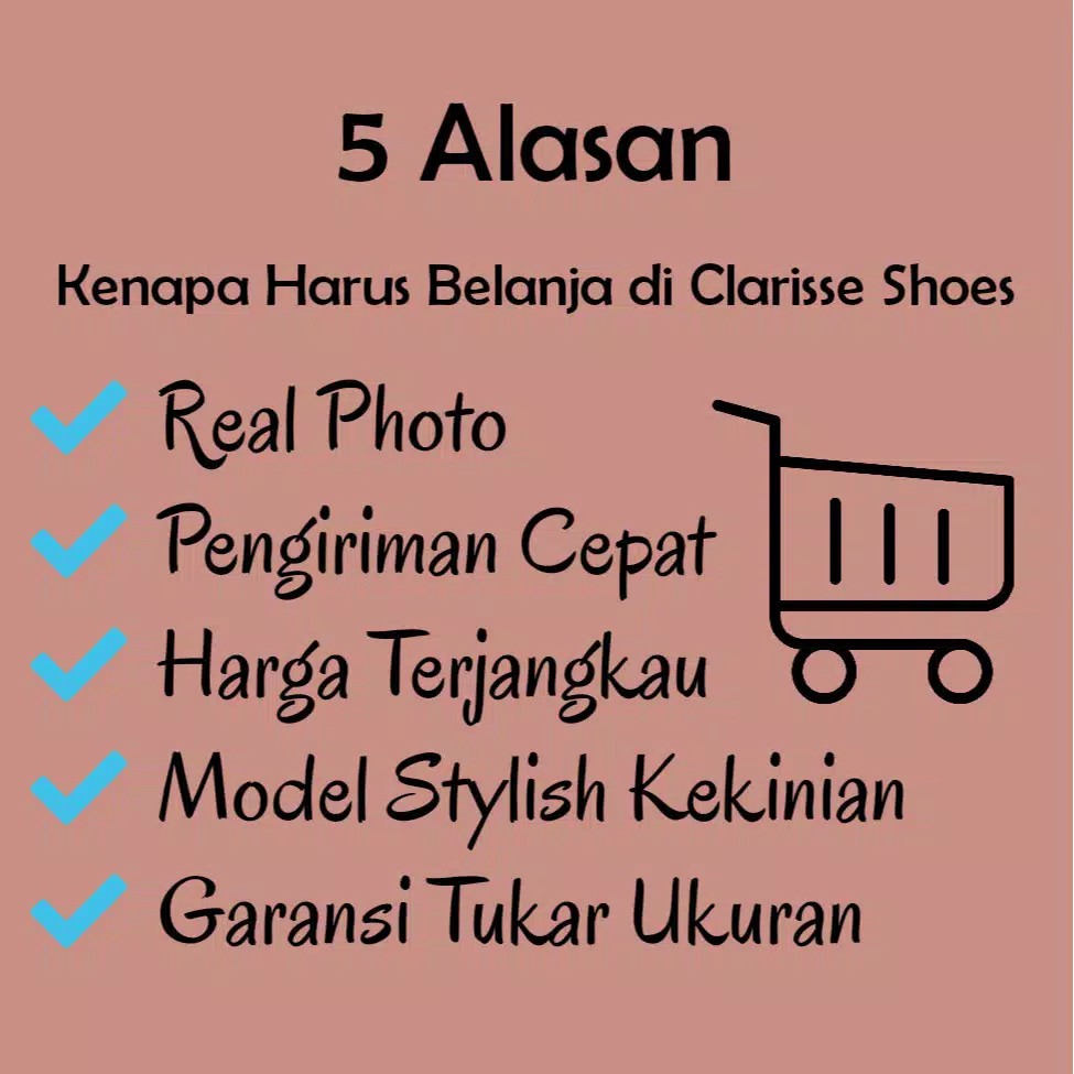 CS JOG Clarisse Wedges Wanita KIRANA REALPICT  5cm Tali Silang Krem Hitam Black Cream-3