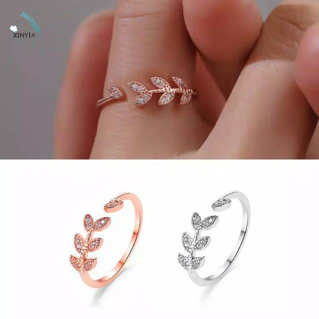 Cincin wanita  bentuk daun size 6