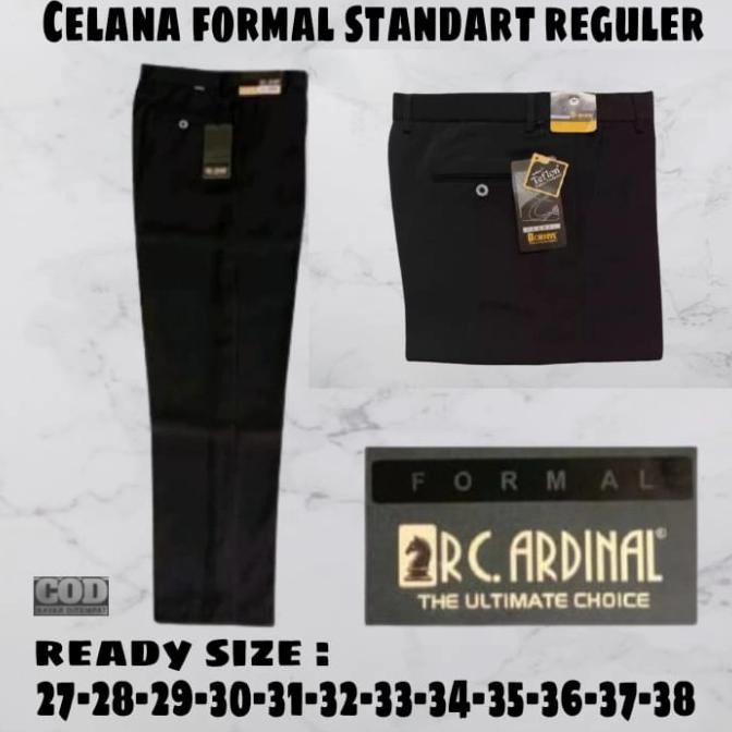 Celana bahan CARDINAL | Kain | Formal kantor | Slim fit pria hitam - Hitam, 31